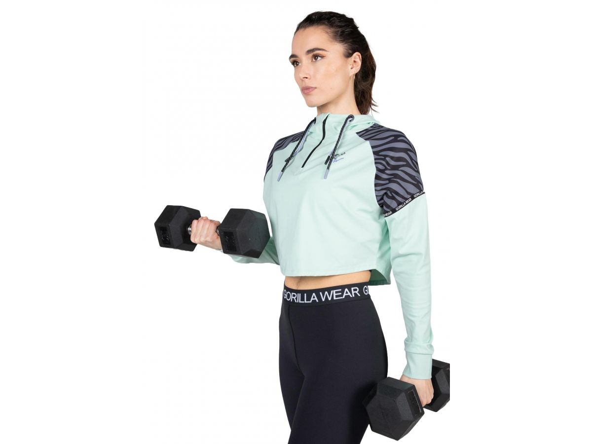 GORILLA WEAR - ZION CROPPED HOODIE - NŐI CROPP PULÓVER - ZÖLD GORILLA WEAR - ZION CROPPED HOODIE - NŐI CROPP PULÓVER - ZÖLD