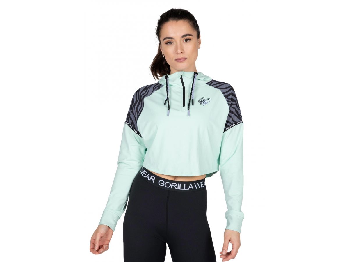 GORILLA WEAR - ZION CROPPED HOODIE - NŐI CROPP PULÓVER - ZÖLD GORILLA WEAR - ZION CROPPED HOODIE - NŐI CROPP PULÓVER - ZÖLD