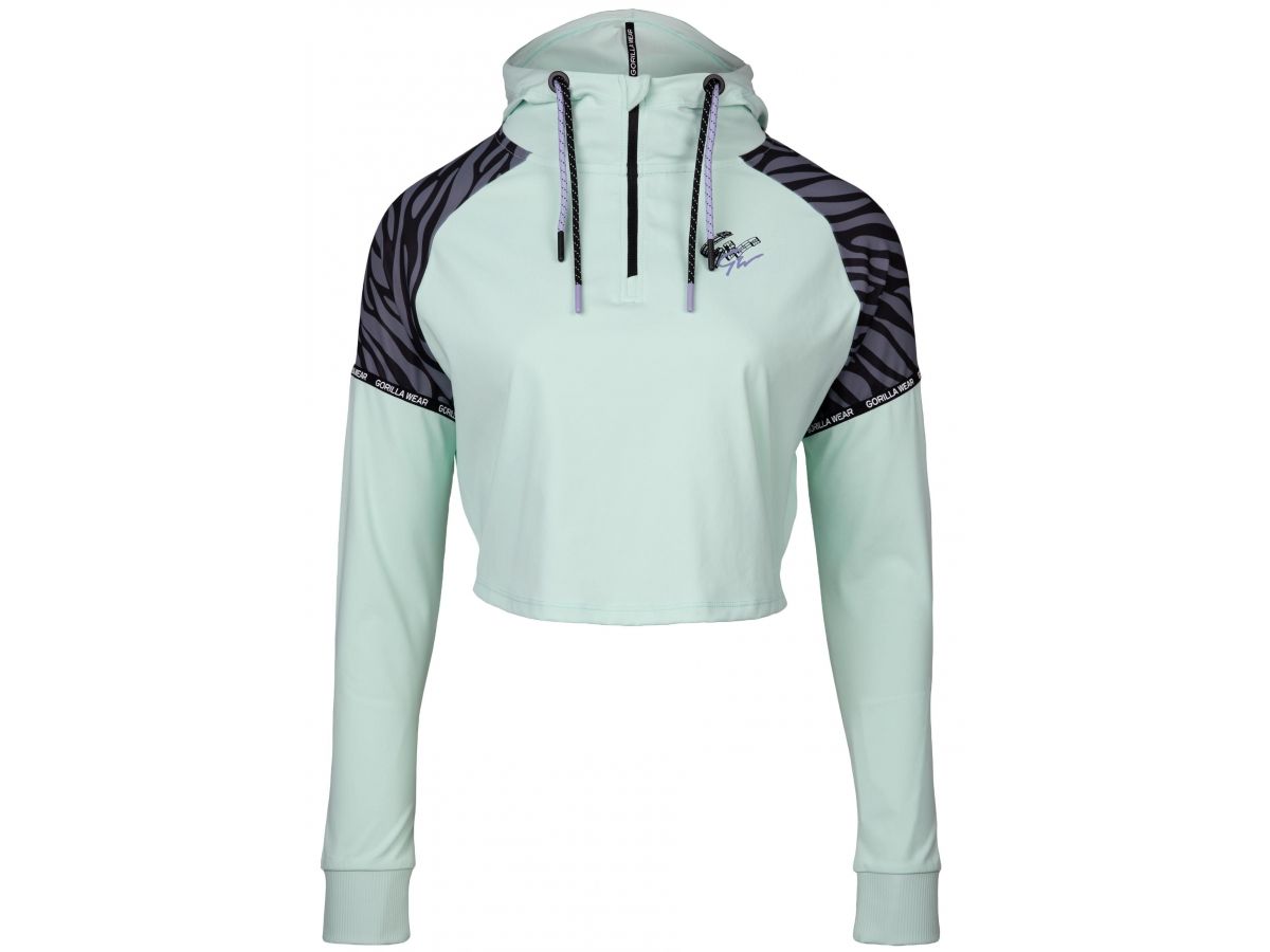 GORILLA WEAR - ZION CROPPED HOODIE - NŐI CROPP PULÓVER - ZÖLD GORILLA WEAR - ZION CROPPED HOODIE - NŐI CROPP PULÓVER - ZÖLD