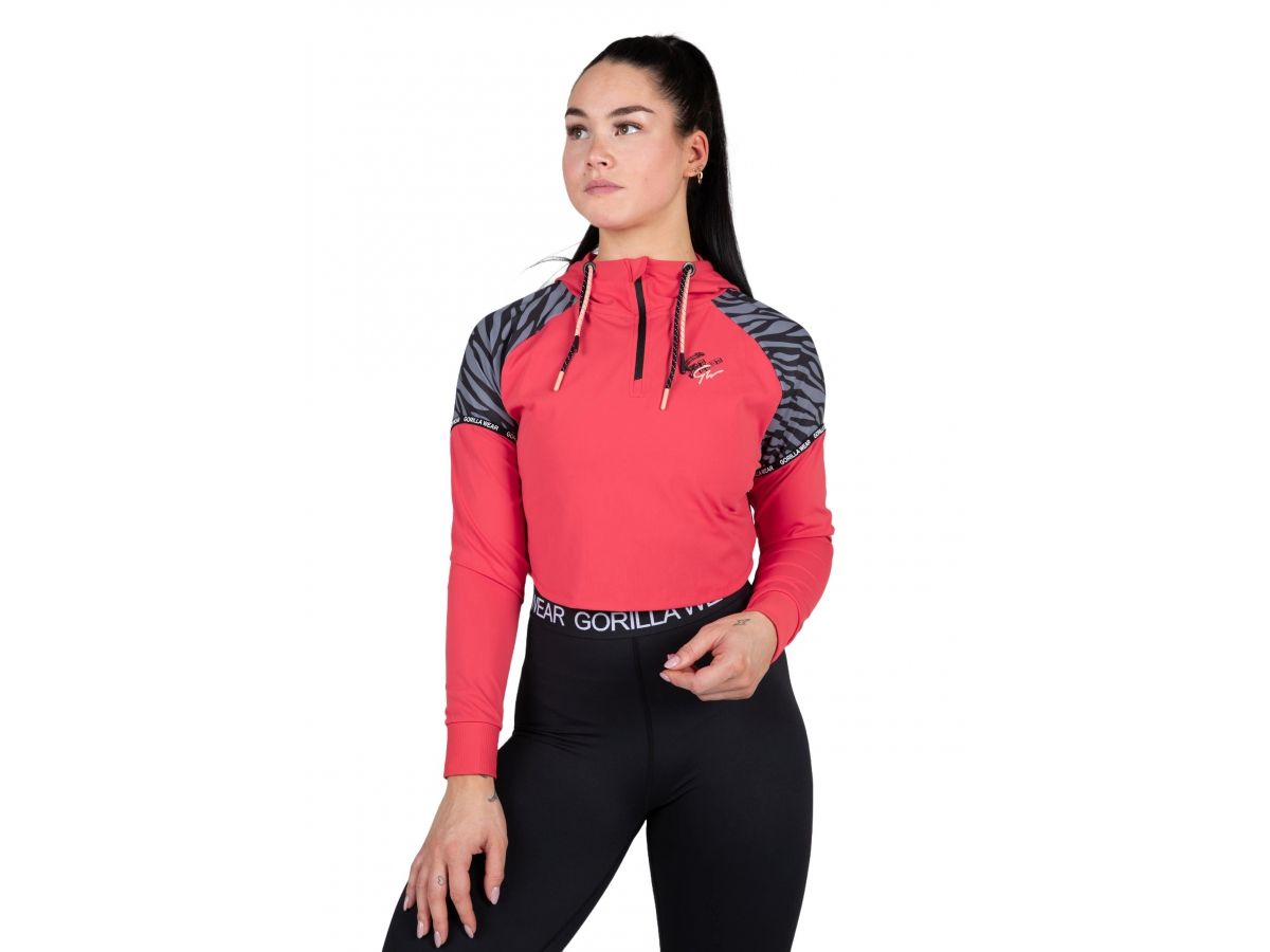 GORILLA WEAR - ZION CROPPED HOODIE - NŐI CROPP PULÓVER - PIROS GORILLA WEAR - ZION CROPPED HOODIE - NŐI CROPP PULÓVER - PIROS