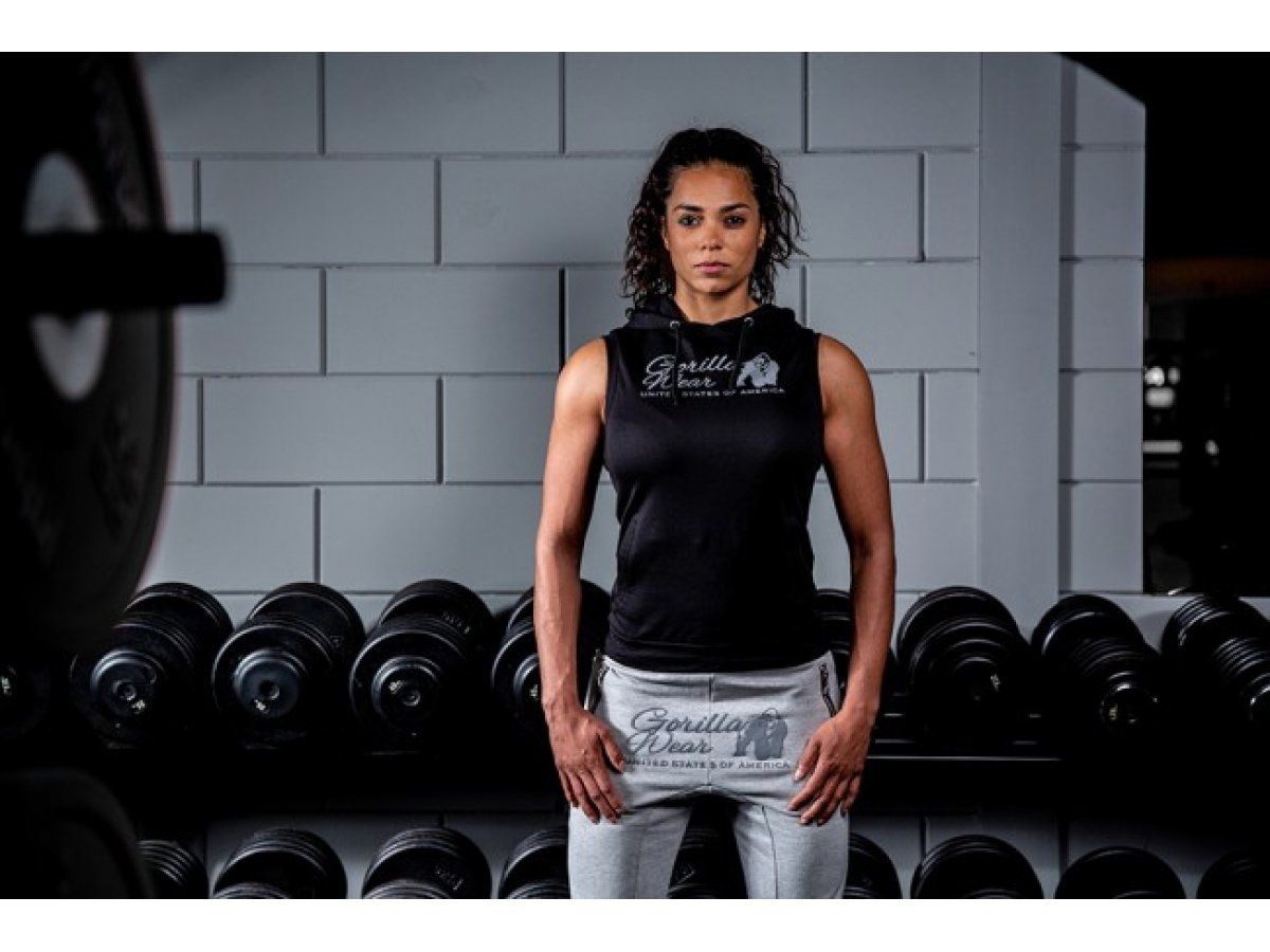 GORILLA WEAR - SELMA SLEEVELESS HOODIE - NŐI UJJATLAN PULÓVER - FEKETE