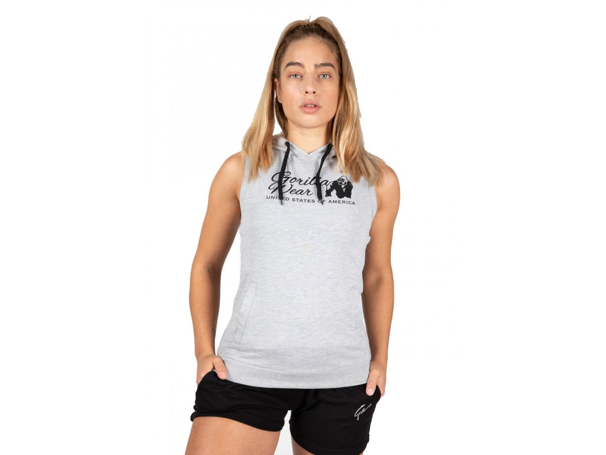 GORILLA WEAR - SELMA SLEEVELESS HOODIE - NŐI UJJATLAN PULÓVER - SZÜRKE