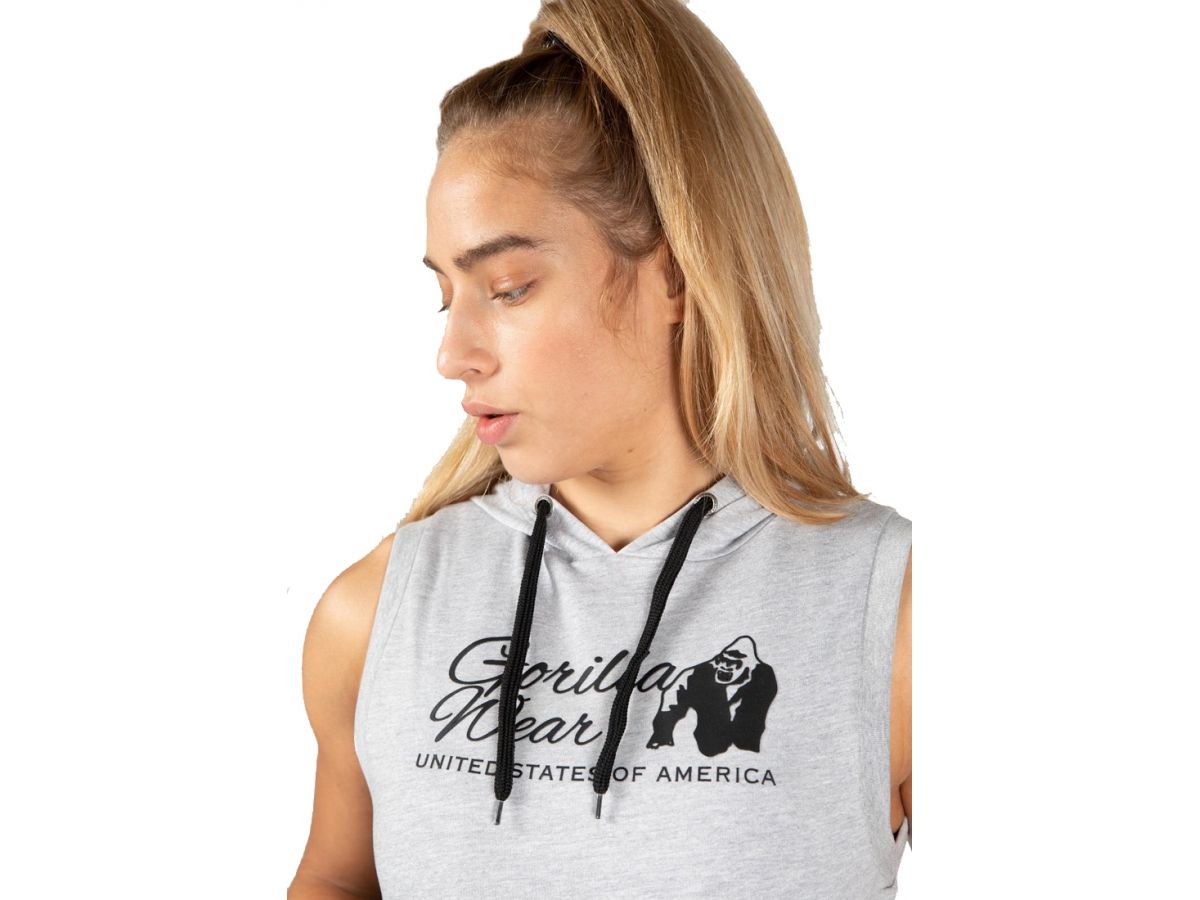 GORILLA WEAR - SELMA SLEEVELESS HOODIE - NŐI UJJATLAN PULÓVER - SZÜRKE