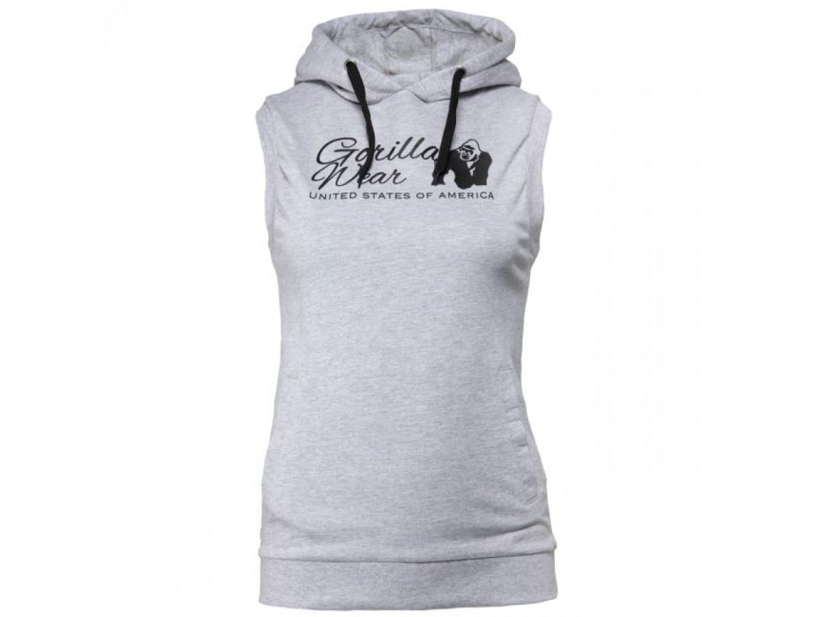 GORILLA WEAR - SELMA SLEEVELESS HOODIE - NŐI UJJATLAN PULÓVER - SZÜRKE