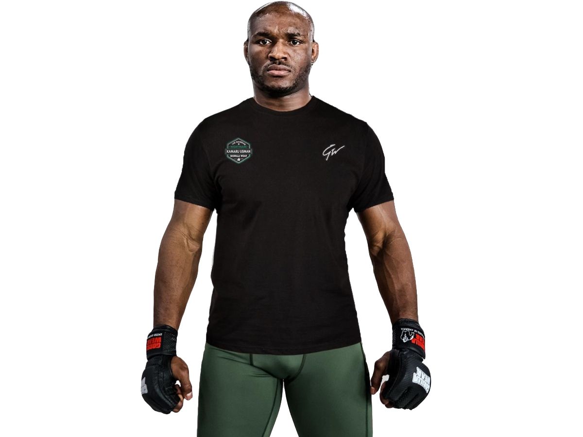 GORILLA WEAR - KAMARU USMAN T-SHIRT - FÉRFI PÓLÓ - FEKETE