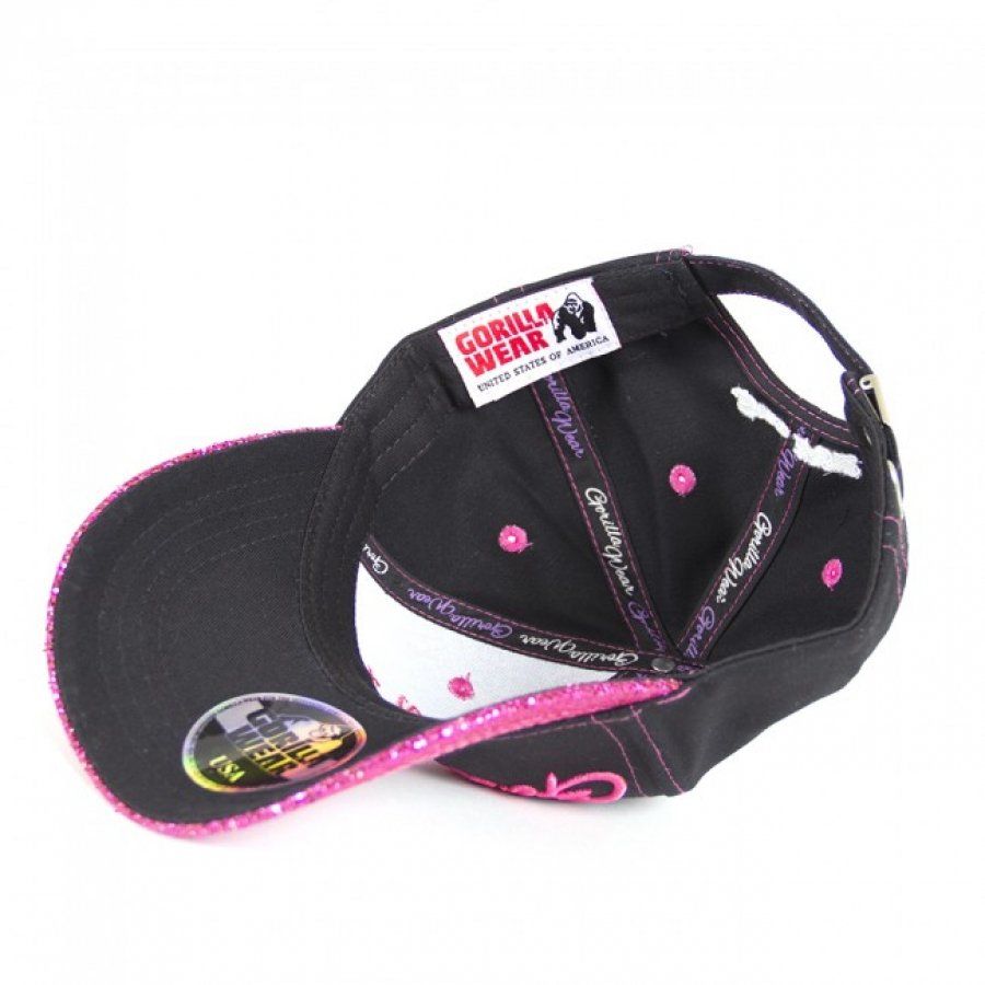 GORILLA WEAR - LOUISIANA GLITTER CAP - NŐI BASEBALL SAPKA - FEKETE/RÓZSASZÍN CSILLOGÓS