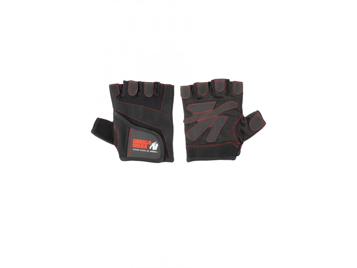 GORILLA WEAR - WOMEN'S FITNESS GLOVES - NŐI FITNESS EDZŐKESZTYŰ - FEKETE/PIROS