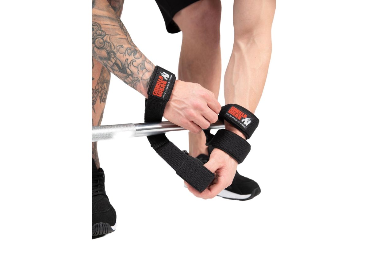 GORILLA WEAR - FIGURE 8 LIFTING STRAPS - EDZŐHEVEDER - FEKETE