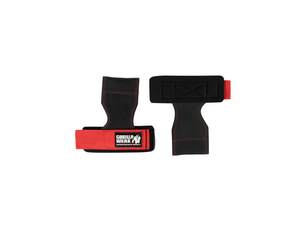 GORILLA WEAR - LIFTING GRIPS - FELHÚZÓ HEVEDER - FEKETE/PIROS