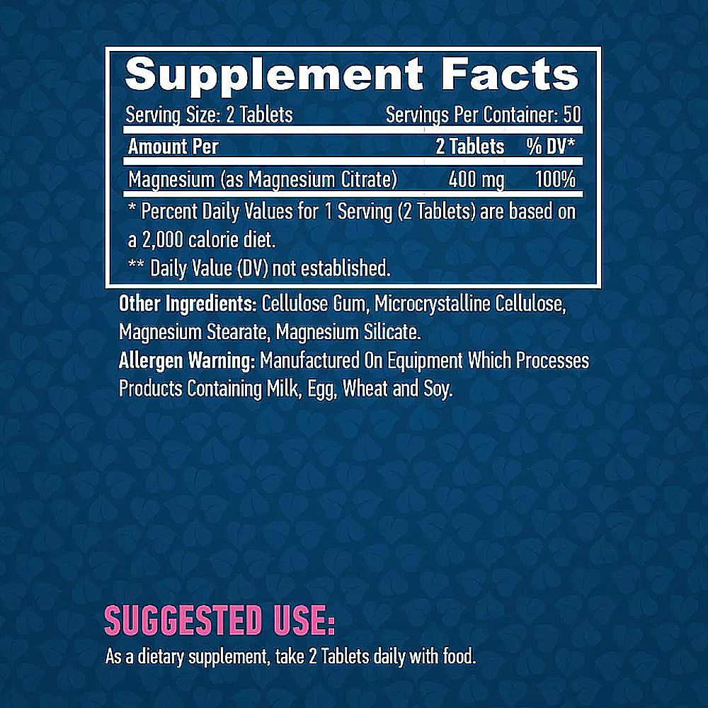 HAYA LABS - MAGNESIUM CITRATE 200 MG - MAGNÉZIUM CITRÁT - 100 TABLETTA
