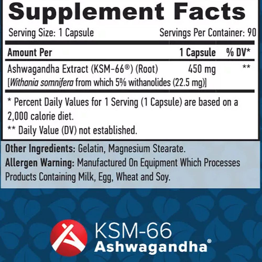 HAYA LABS - ASHWAGANDHA KSM-66 450MG - 90 KAPSZULA