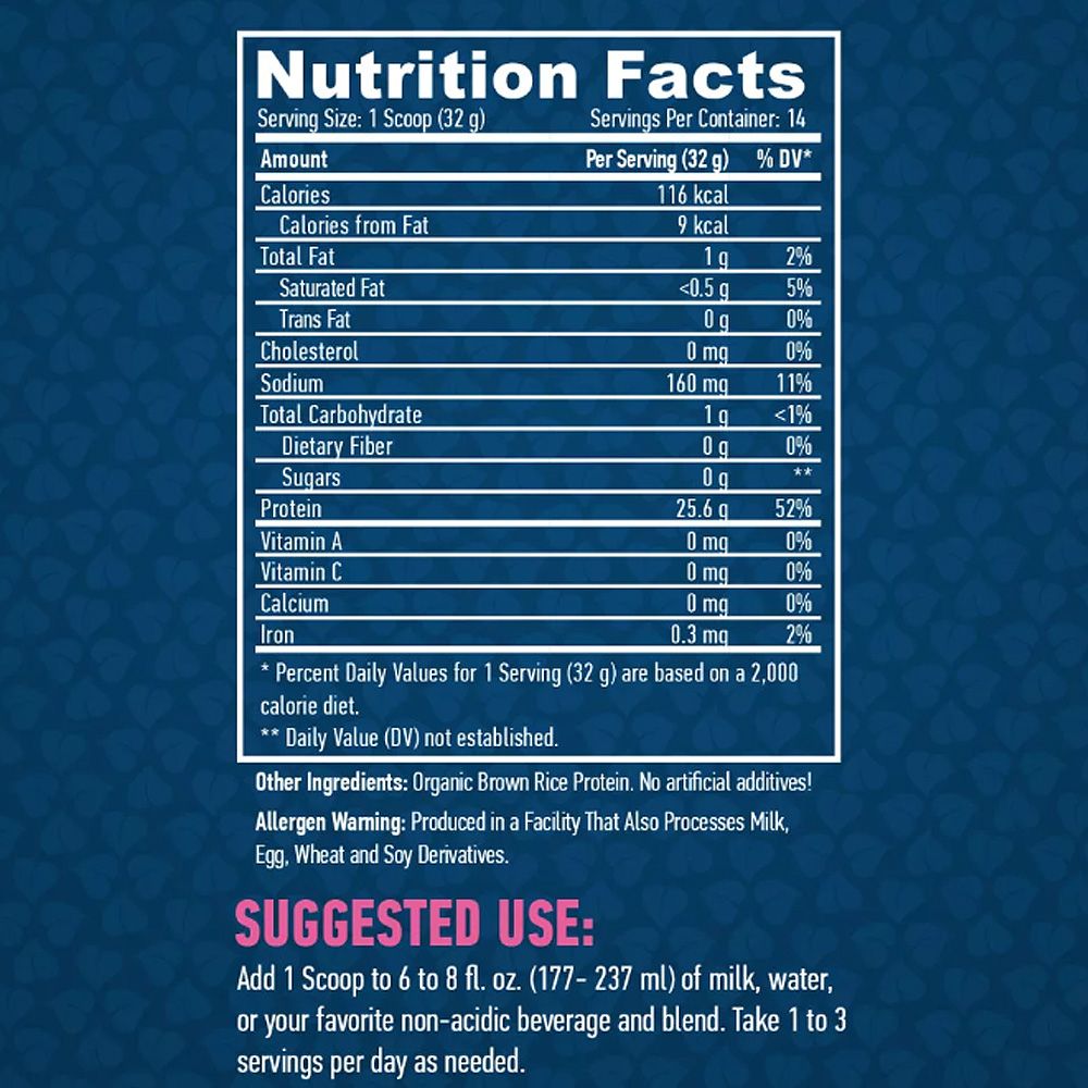HAYA LABS - ALL NATURAL RICE PROTEIN - 454 G HAYA LABS - ALL NATURAL RICE PROTEIN - 454 G