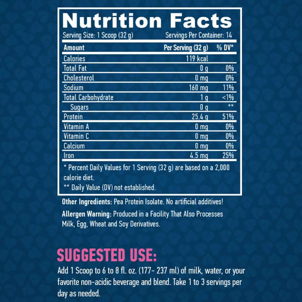 HAYA LABS - ALL NATURAL PEA PROTEIN ISOLATE - 454 G HAYA LABS - ALL NATURAL PEA PROTEIN ISOLATE - 454 G
