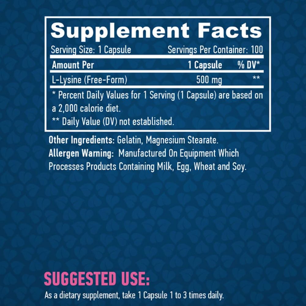 HAYA LABS - L-LYSINE 500 MG - 100 KAPSZULA HAYA LABS - L-LYSINE 500 MG - 100 KAPSZULA
