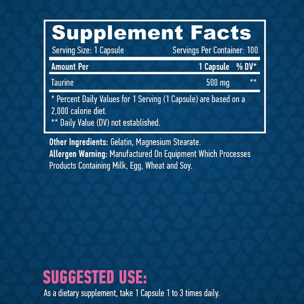 HAYA LABS - TAURINE 500 MG - 100 KAPSZULA HAYA LABS - TAURINE 500 MG - 100 KAPSZULA