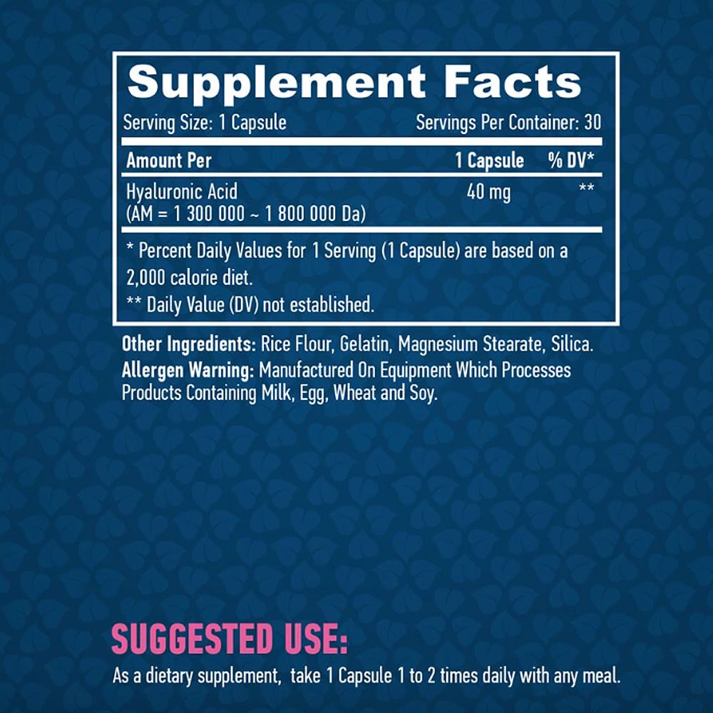 HAYA LABS - HYALURONIC ACID 40 MG - 30 KAPSZULA HAYA LABS - HYALURONIC ACID 40 MG - 30 KAPSZULA