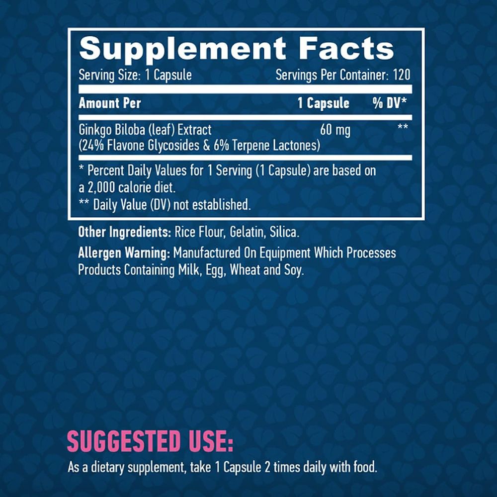 HAYA LABS - GINKGO BILOBA 60 MG - 120 TABLETTA HAYA LABS - GINKGO BILOBA 60 MG - 120 TABLETTA