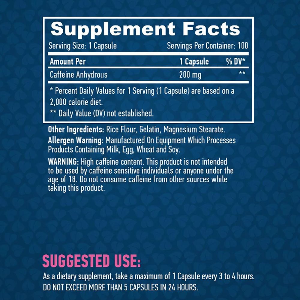 HAYA LABS - CAFFEIN 200 MG - 100 KAPSZULA HAYA LABS - CAFFEIN 200 MG - 100 KAPSZULA