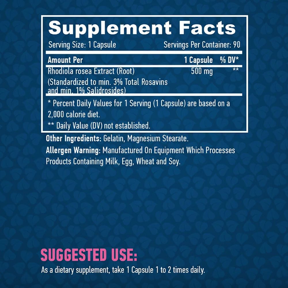 HAYA LABS - RHODIOLA ROSEA EXTRACT 500 MG - 90 KAPSZULA HAYA LABS - RHODIOLA ROSEA EXTRACT 500 MG - 90 KAPSZULA