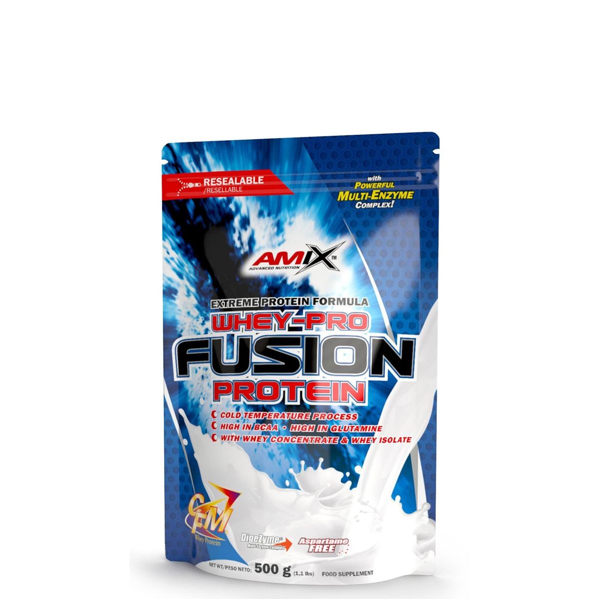 AMIX - WHEY-PRO FUSION PROTEIN - WITH MULTI-ENZYMES - FEHÉRCSOKOLÁDÉ -  500 G