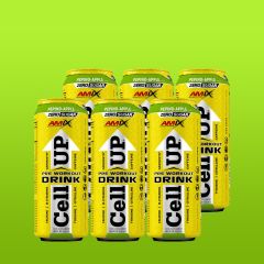 AMIX - CELL UP- ZERO SUGAR PRE-WORKOUT DRINK - CUKORMENTES SZÉNSAVAS EDZÉS ELŐTTI ITAL - CHERRY BERRY - 12 x 500 ML