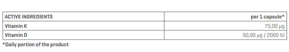 TREC NUTRUTION - D3 + K2 VITAMIN - 60 KAPSZULA TREC NUTRUTION - D3 + K2 VITAMIN - 60 KAPSZULA