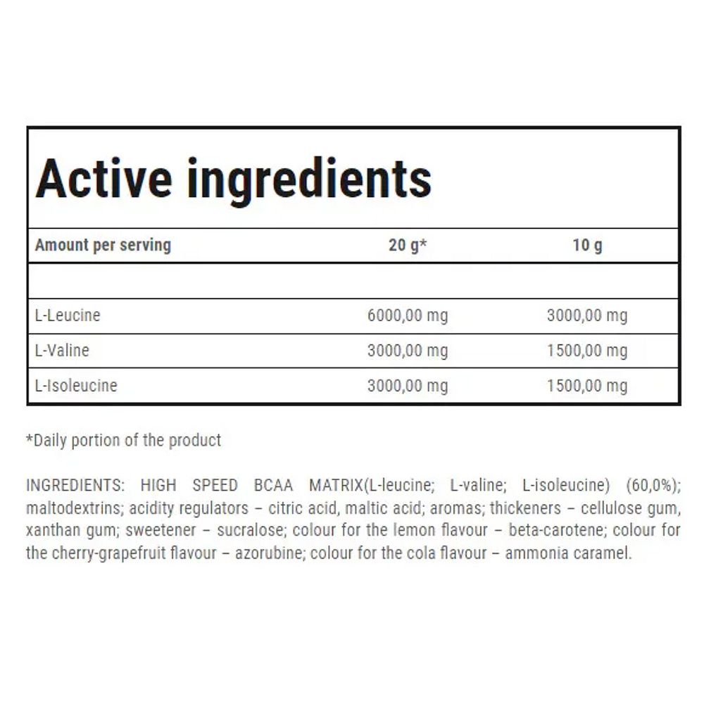 TREC NUTRITION - BCAA HIGH SPEED - LEMON - 500 G TREC NUTRITION - BCAA HIGH SPEED - LEMON - 500 G