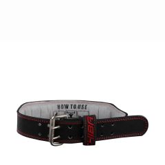 CHIBA GLOVES - LEATHER TRAINING BELT - BLACK/RED - BŐR SÚLYEMELŐ ÖV