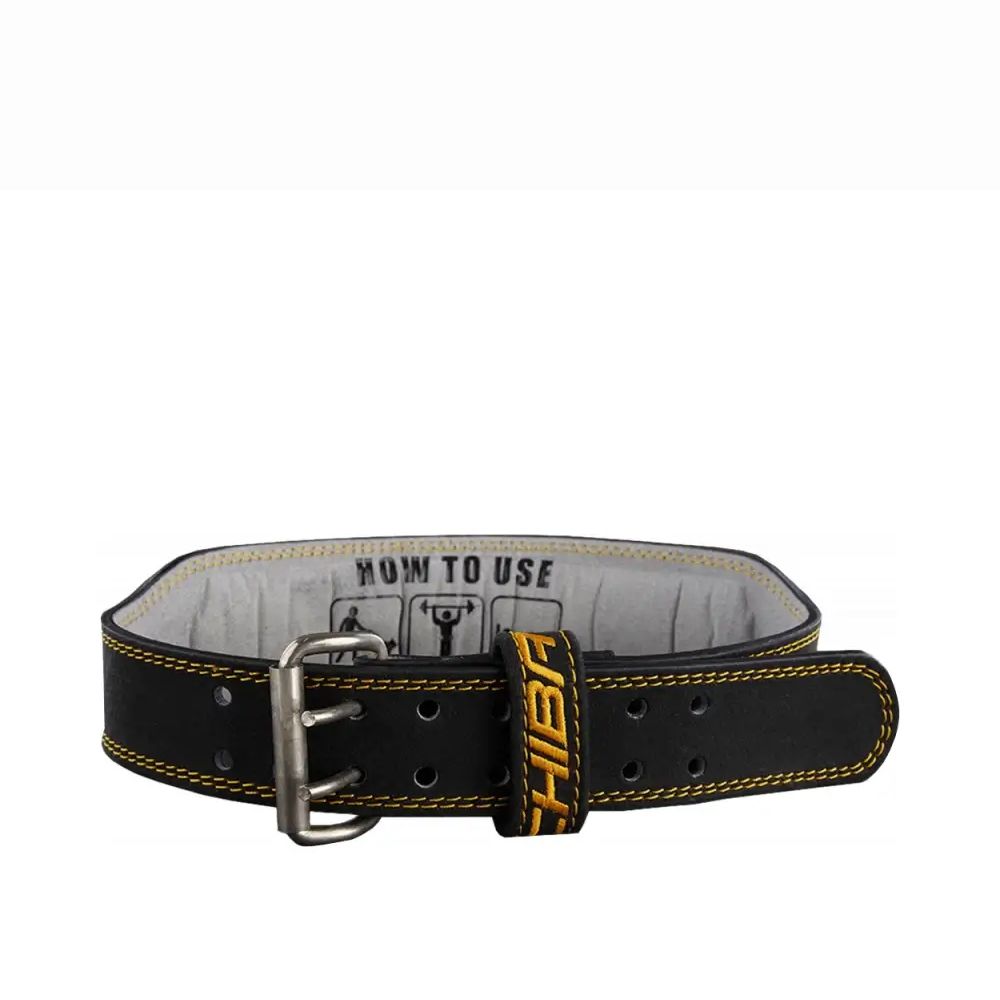 CHIBA GLOVES - LEATHER TRAINING BELT - BLACK/GOLD - BŐR SÚLYEMELŐ ÖV CHIBA GLOVES - LEATHER TRAINING BELT - BLACK/GOLD - BŐR SÚLYEMELŐ ÖV