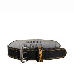 CHIBA GLOVES - LEATHER TRAINING BELT - BLACK/GOLD - BŐR SÚLYEMELŐ ÖV