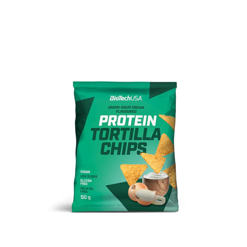 BioTech USA - PROTEIN TORTILLA CHIPS - HAGYMÁS TEJFÖLÖS - 50 G