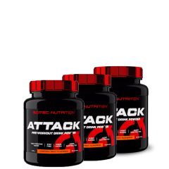SCITEC NUTRITION - ATTACK - PRE WORKOUT DRINK POWER - 3 x 416 G
