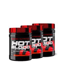 SCITEC NUTRITION - HOT BLOOD NO-STIM - KOFFEINMENTES - 3 x 375 G