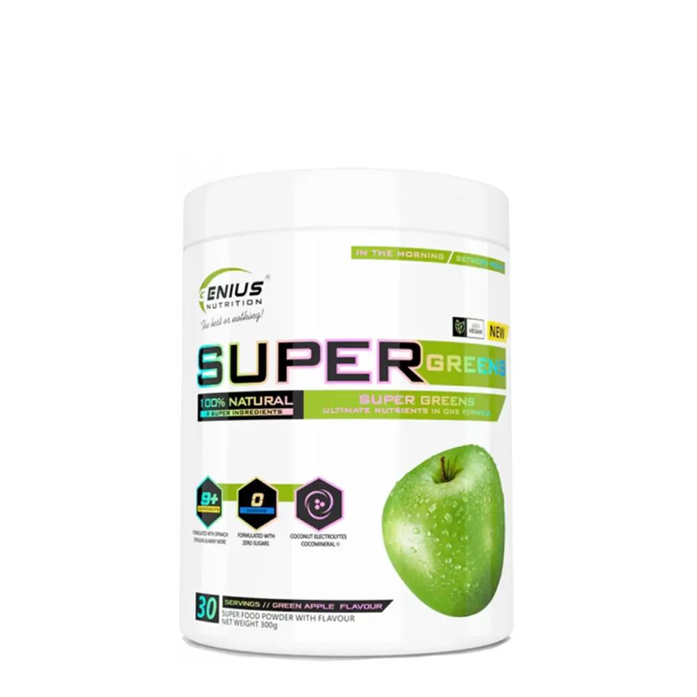 GENIUS NUTRITION - SUPER GREENS - GREEN APPLE - 300 G