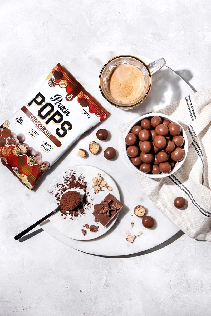 NANOSUPPS - PROTEIN POPS - ROPOGÓS CSOKOLÁDÉ GOLYÓK - EXP.2026.04.30. - FEHÉRCSOKOLÁDÉS