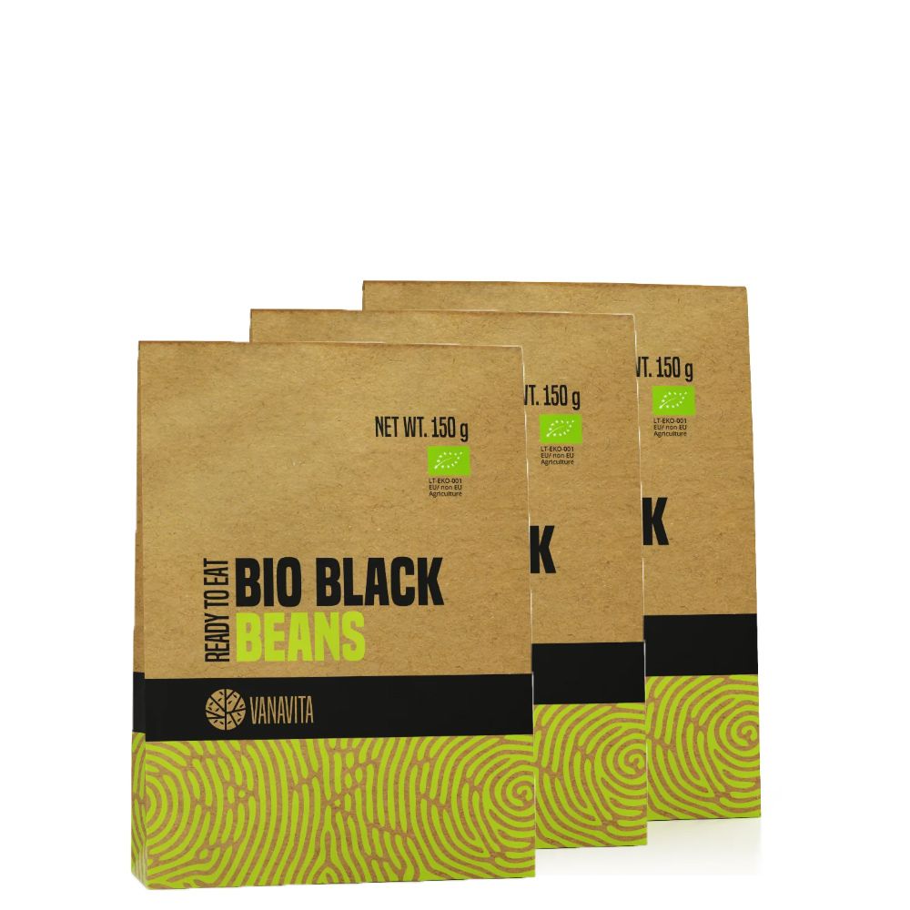VANAVITA - BIO FEKETE BAB - READY TO EAT - 3 X 150 G