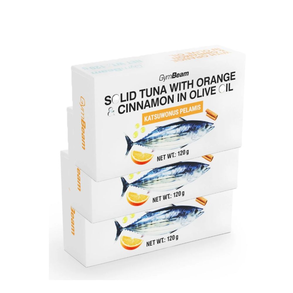 GYMBEAM - TONHAL OLÍVAOLAJBAN NARANCCSAL ÉS FAHÉJJAL -  3 X 120 G