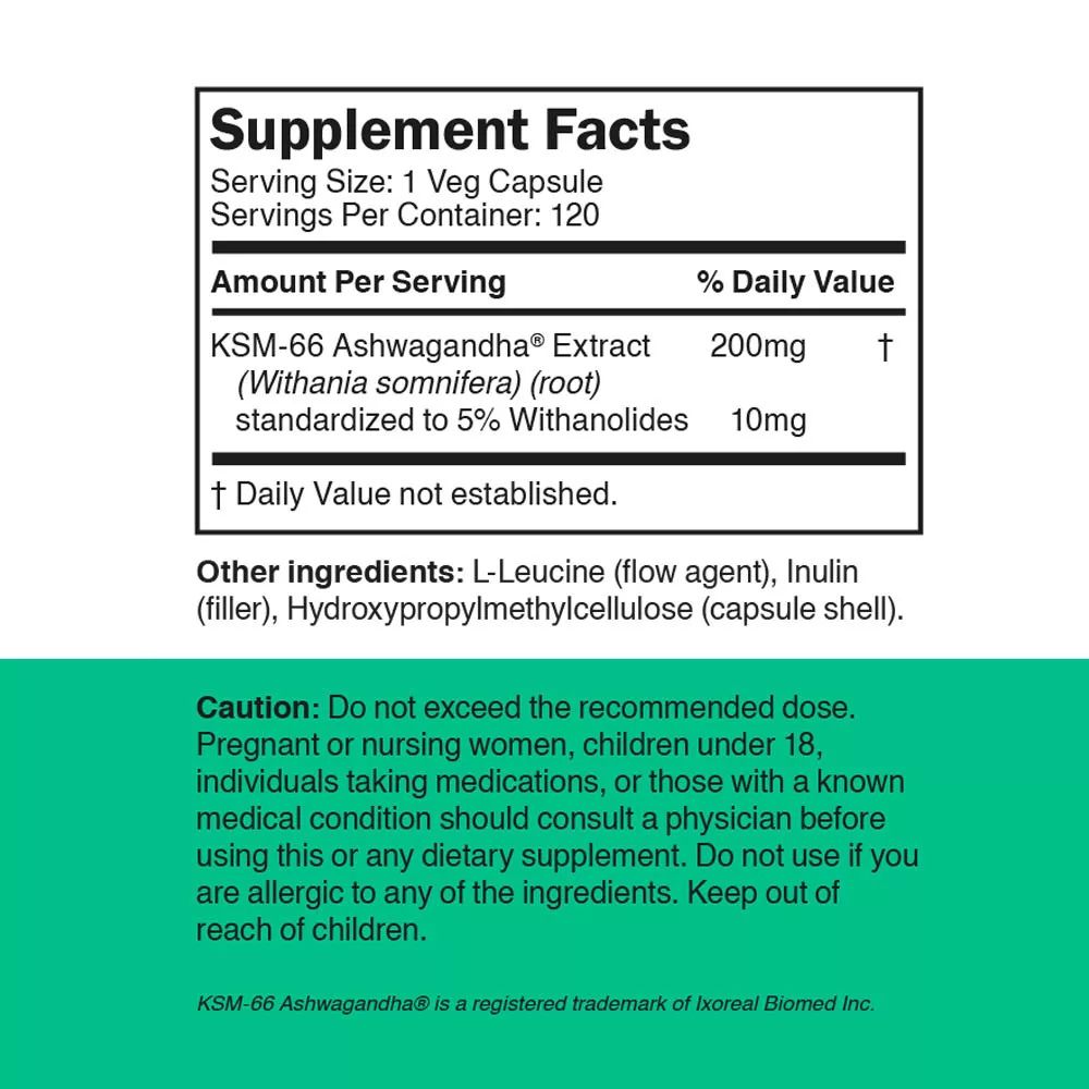 VITAMIN360 - ASHWAGANDHA KSM-66 200 MG - 120 KAPSZULA