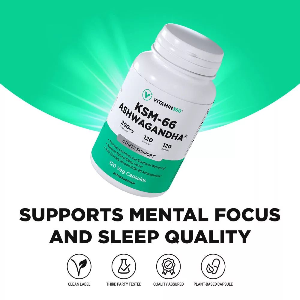 VITAMIN360 - ASHWAGANDHA KSM-66 200 MG - 120 KAPSZULA