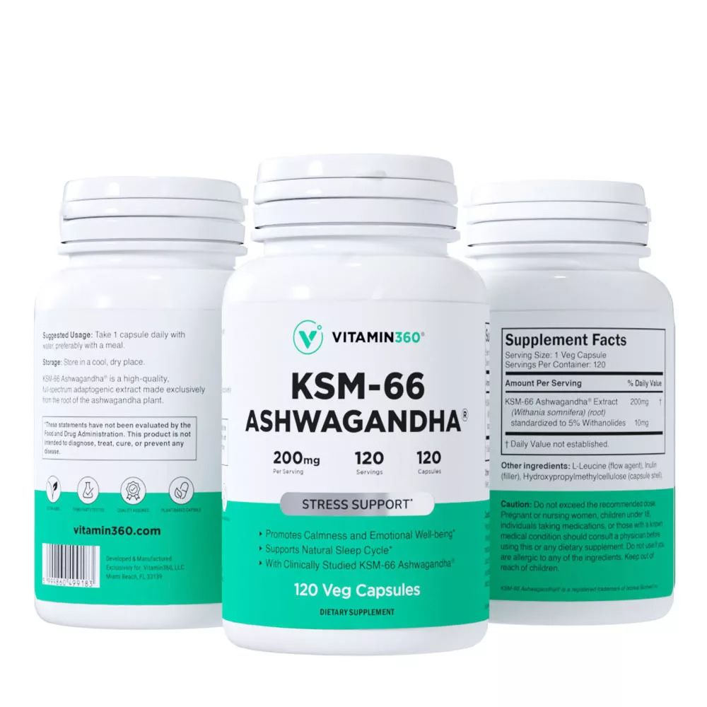VITAMIN360 - ASHWAGANDHA KSM-66 200 MG - 120 KAPSZULA