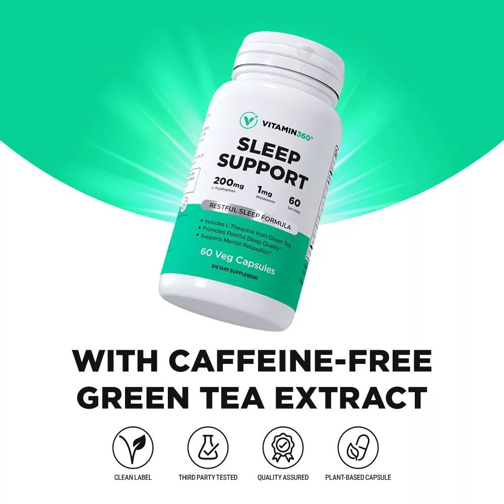 VITAMIN360 - SLEEP SUPPORT WITH TRYPTOPHAN, THEANINE & MELATONIN - 60 KAPSZULA
