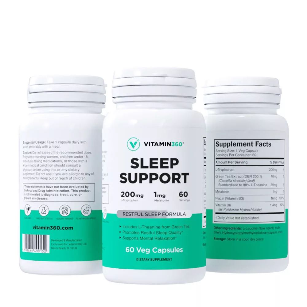 VITAMIN360 - SLEEP SUPPORT WITH TRYPTOPHAN, THEANINE & MELATONIN - 60 KAPSZULA