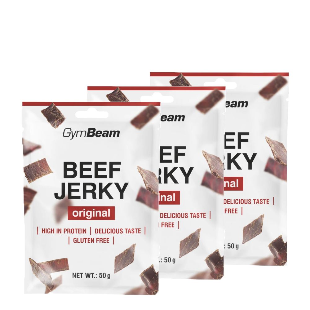 GYMBEAM - BEEF JERKY SZÁRÍTOTT MARHAHÚS - 3 x 50 G