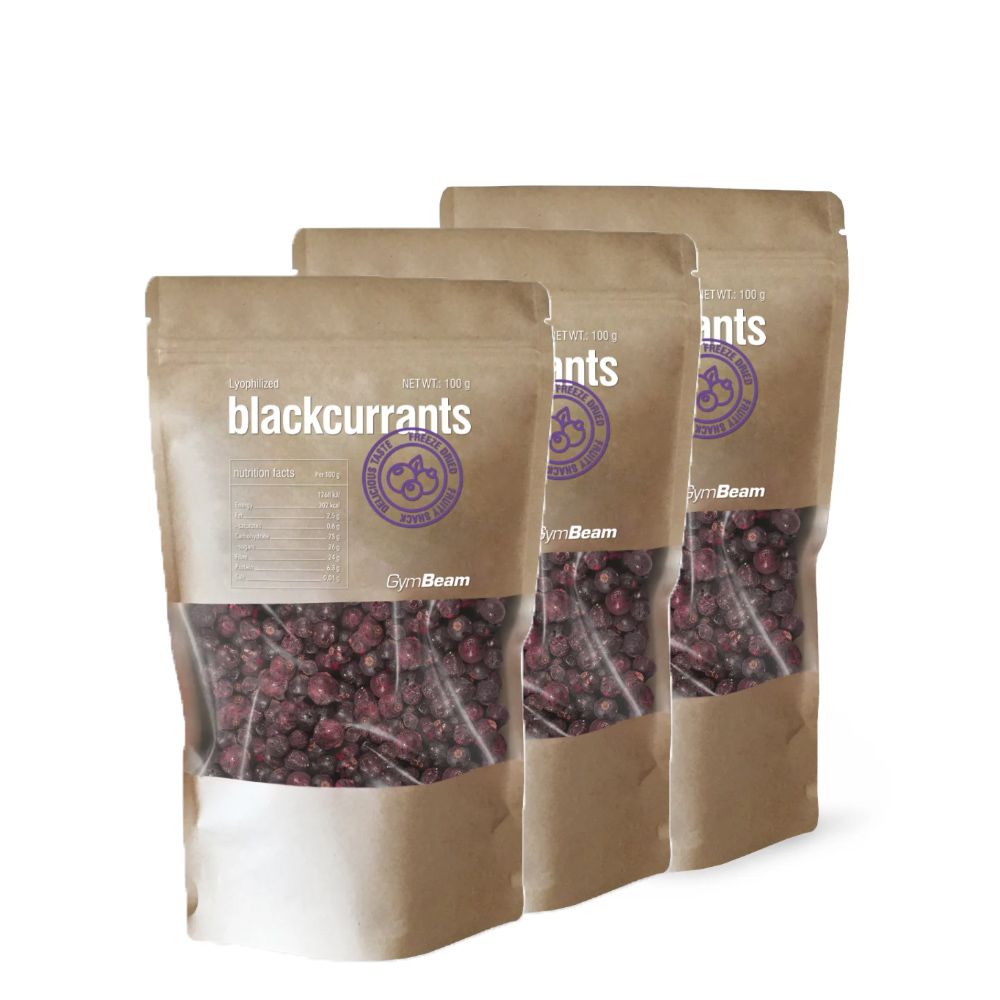 GYMBEAM - LIOFILIZÁLT FEKETE RIBIZLI - 3 x 100 G