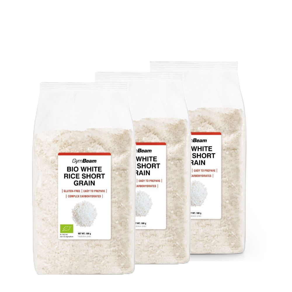 GYMBEAM -BIO FEHÉR KEREKSZEMŰ RIZS - 3 X 500 G