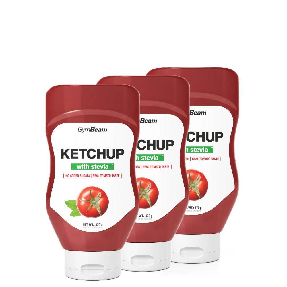 GYMBEAM - SZTÍVIÁVAL ÉDESÍTETT KETCHUP - 3 X 470 ML