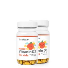 GYMBEAM - VITAMIN D3 FOR KIDS - NARANCS ÍZ - 2 x 120 RÁGÓTABLETTA