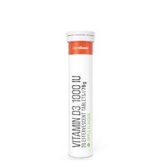 GYMBEAM - VITAMIN D3 - 1000 IU - ZÖLDALMA ÍZ - 20 PEZSGŐTABLETTA