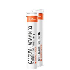 GYMBEAM - CALCIUM + VITAMIN D3 - NARANCS ÍZ - 2 X 20 PEZSGŐTABLETTA