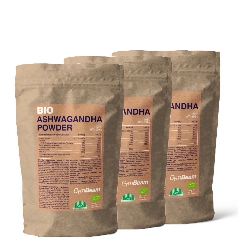 GYMBEAM - BIO ASHWAGANDHA POWDER - 3 x 100 G